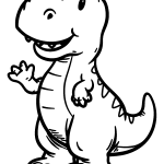 Friendly Tyrannosaurus Rex Waving coloring page