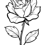 Single Open Rose with Layered Petals coloring page
