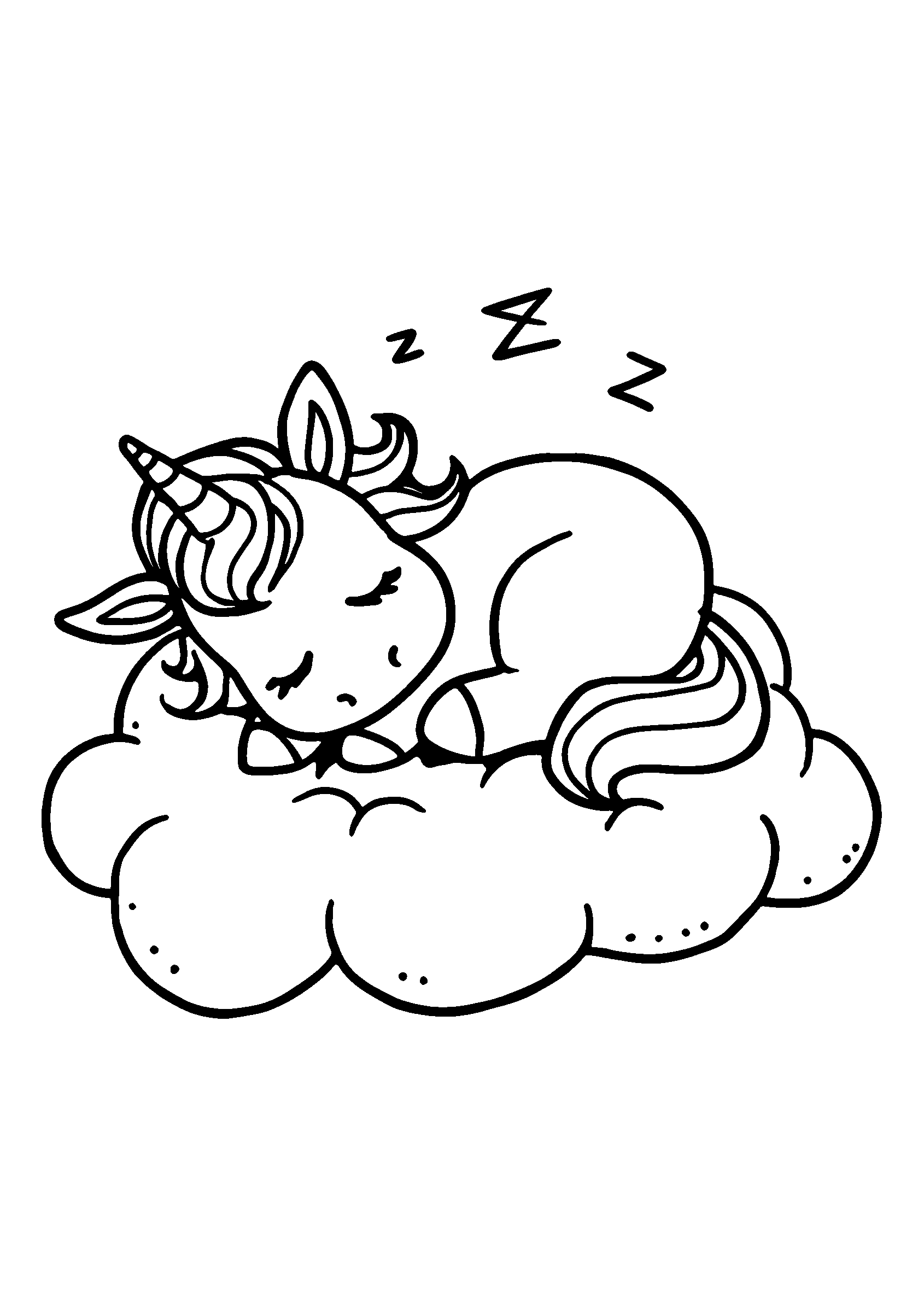 Cat Curled Asleep Inside a Cardboard Box coloring page