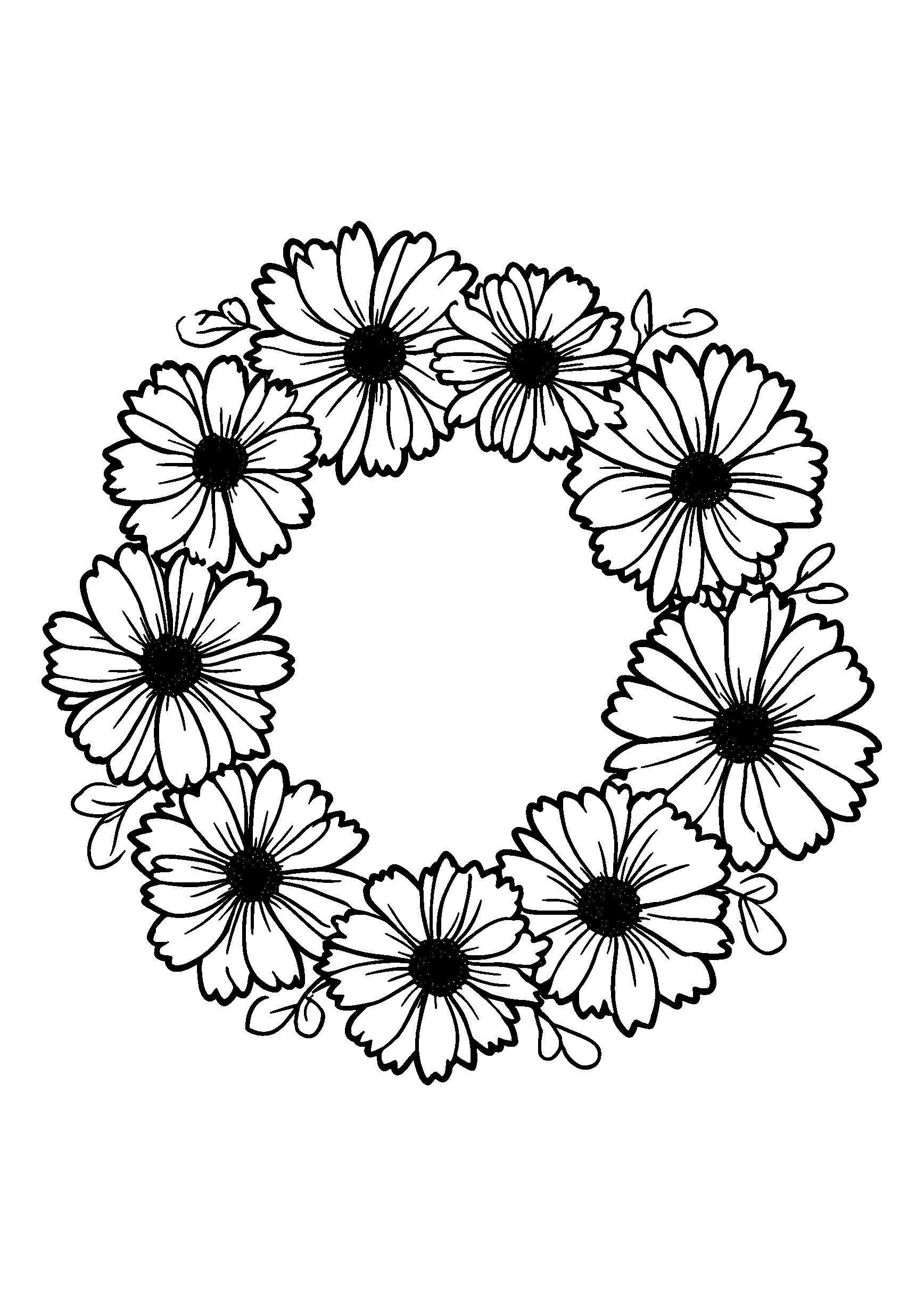 Daisy Chain Arranged in a Circle coloring page