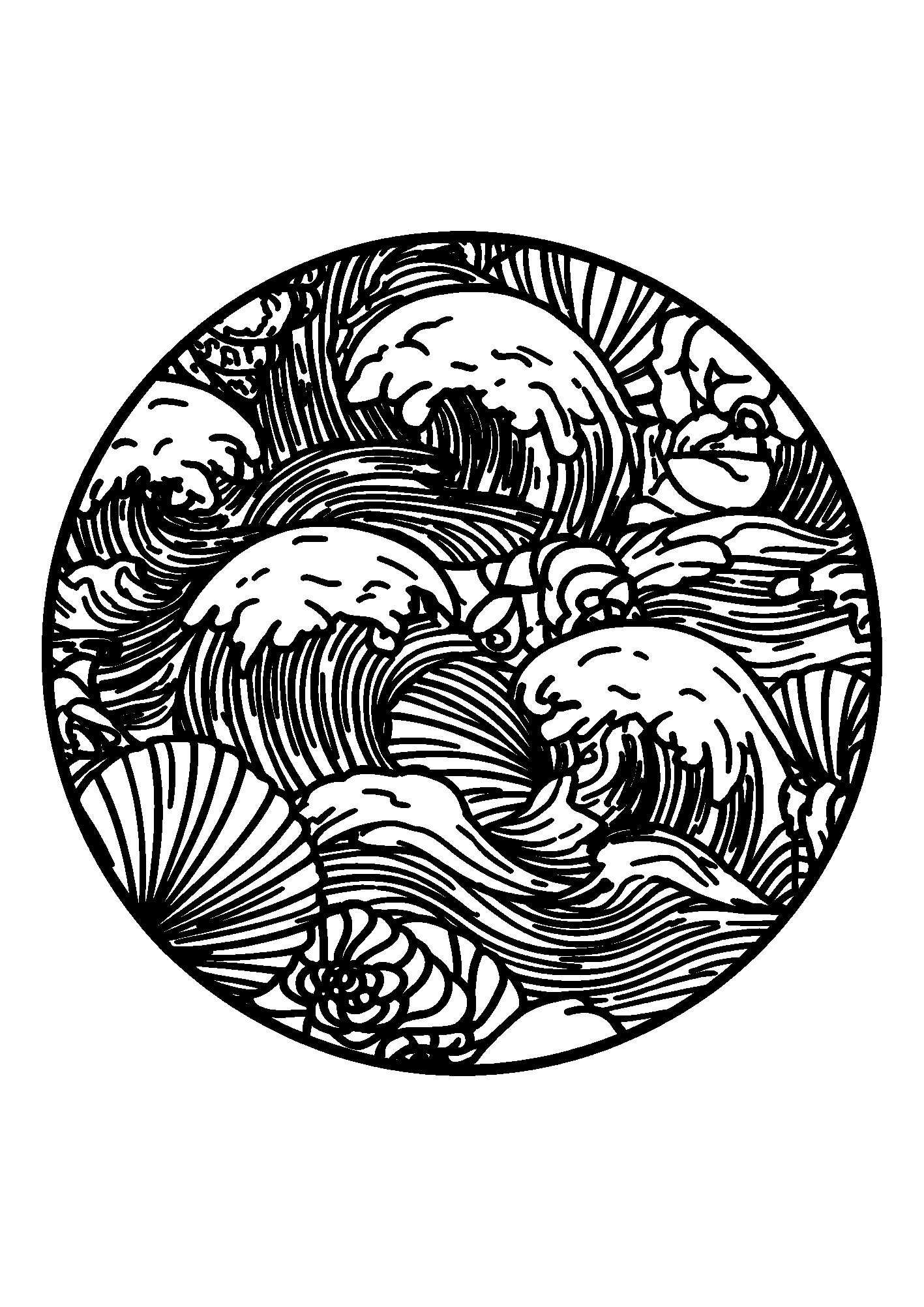 Circular Mandala Displaying a Labyrinth of Lines coloring page