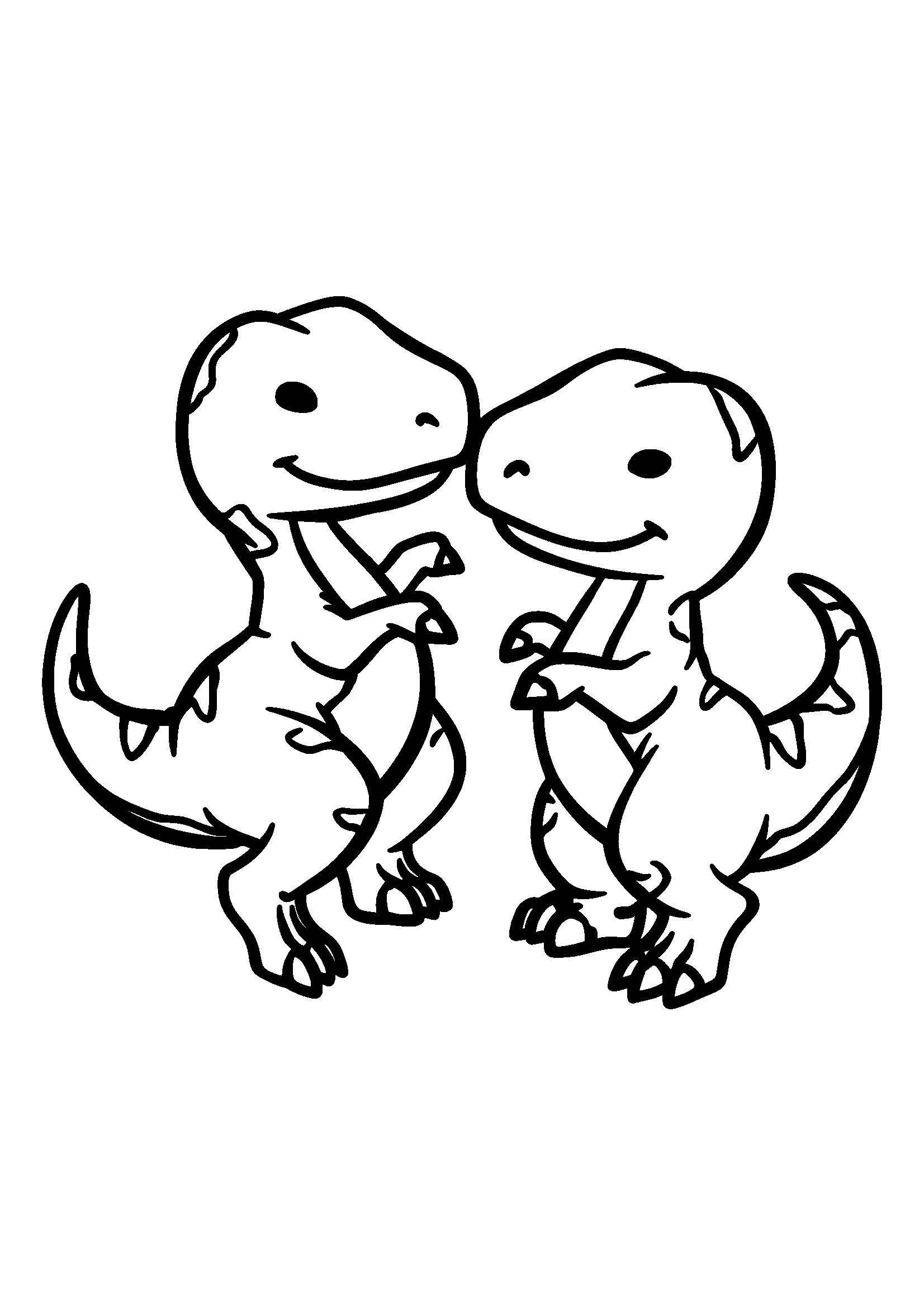 Playful Velociraptors Chasing Each Other coloring page