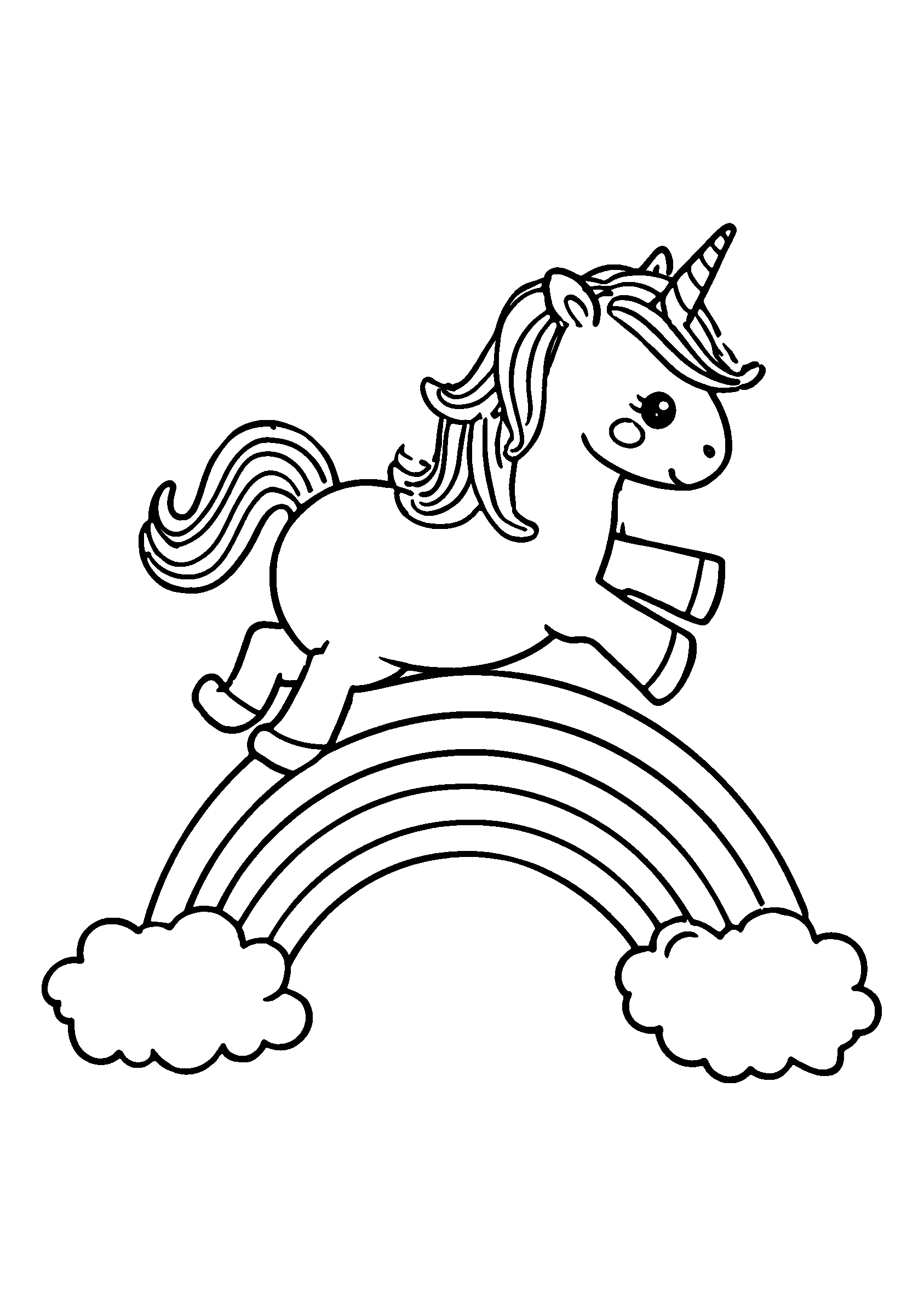 Unicorn Leaping over a Sparkling Waterfall coloring page