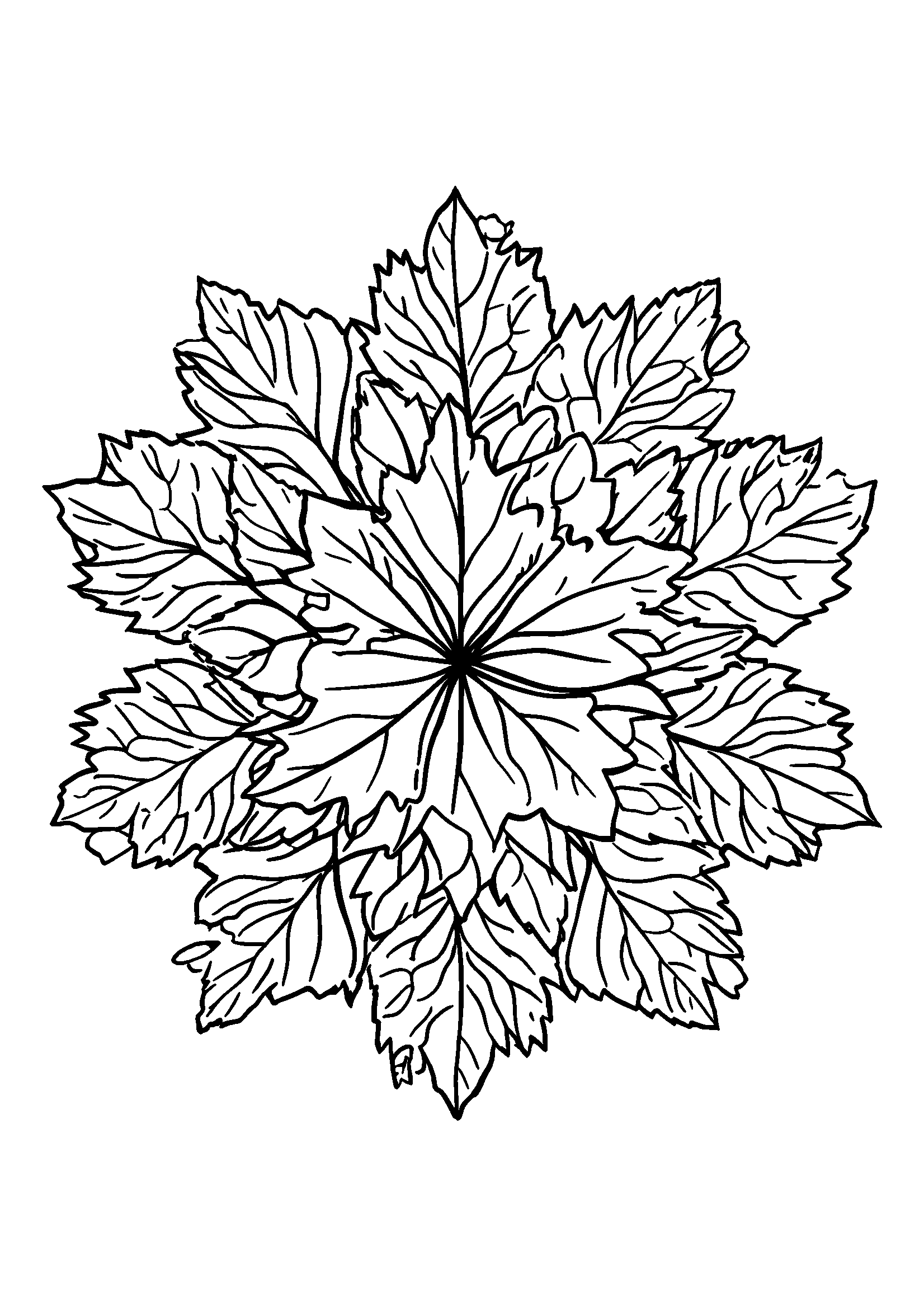 Seasonal Mandala Inspired by Autumn Leaves coloring page