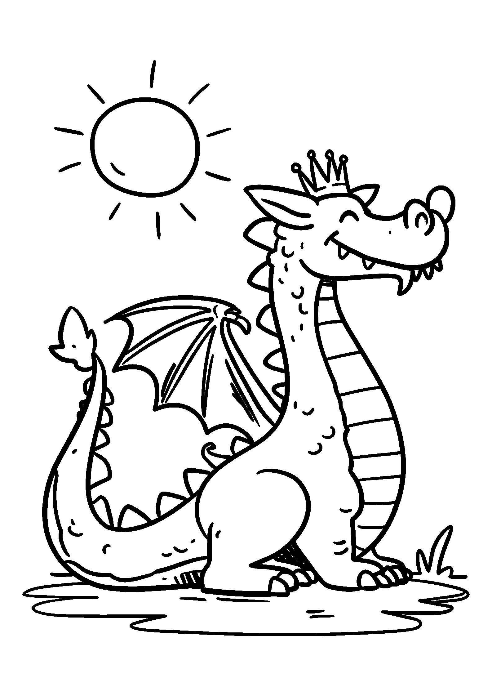 Golden Dragon Basking in the Sunlight coloring page