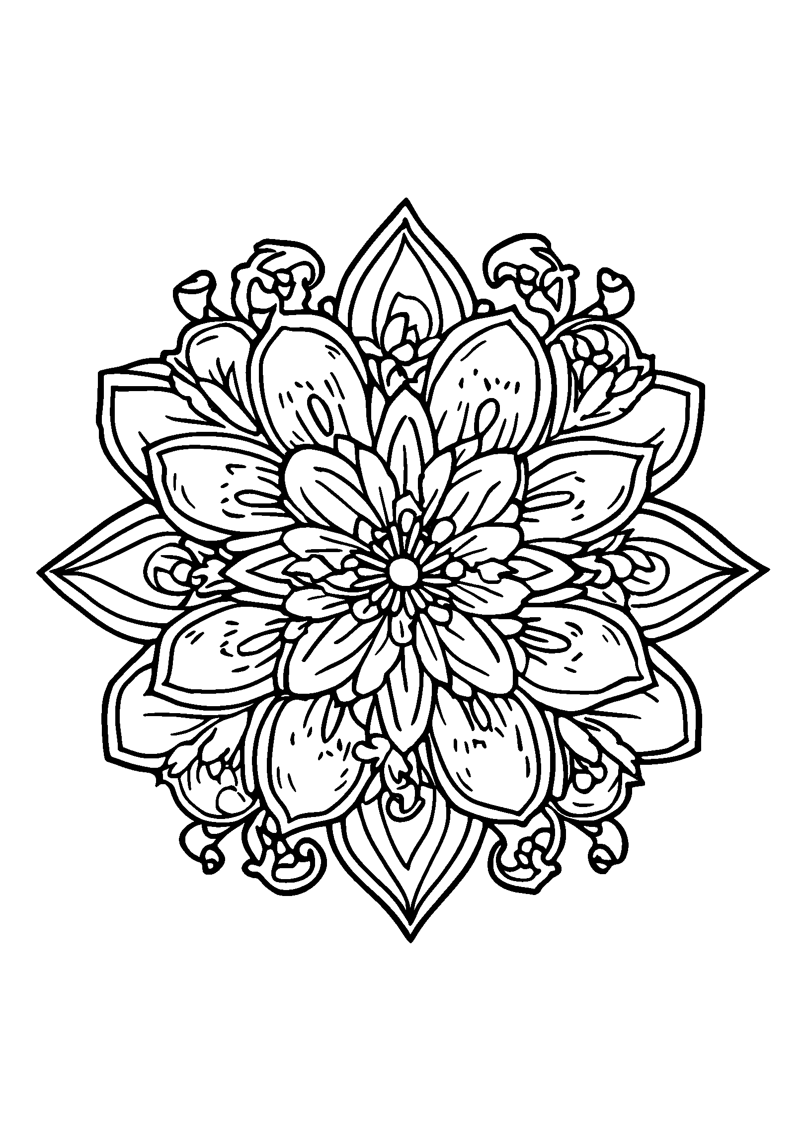 Vintage-style Mandala with Ornate Filigree coloring page