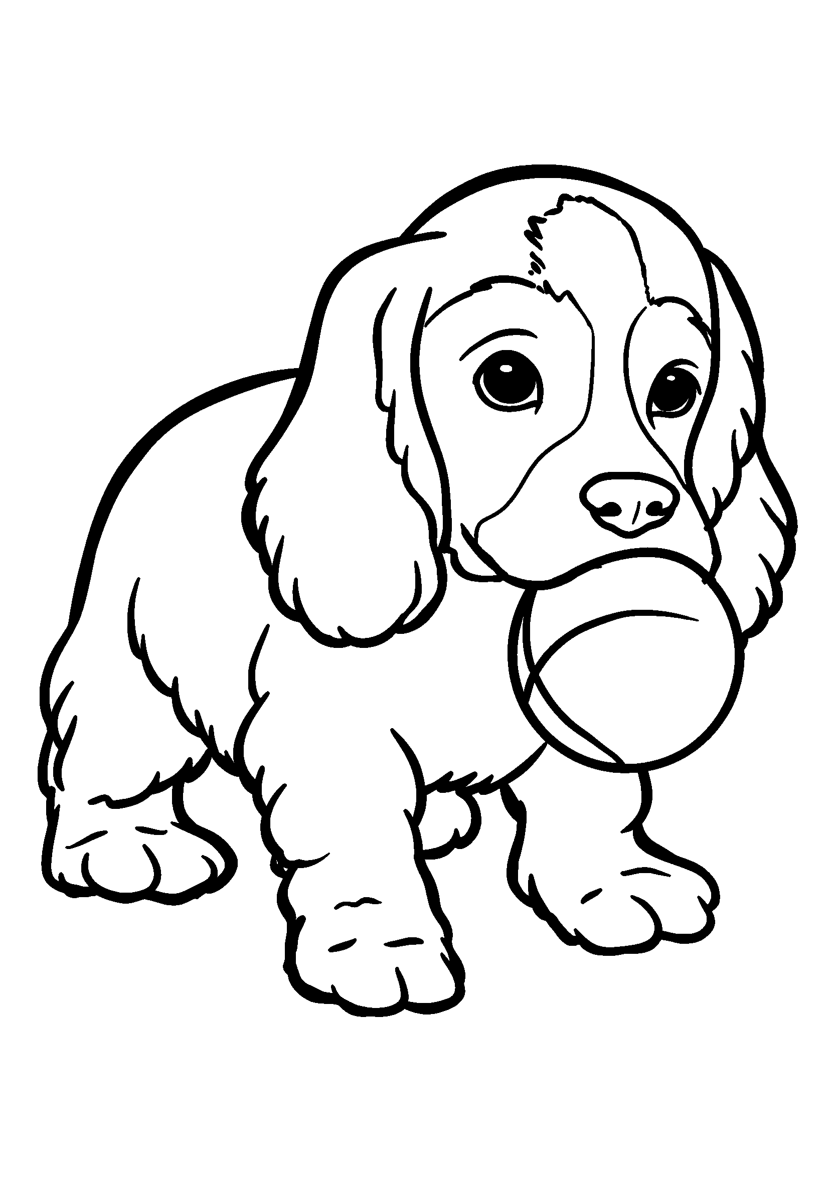 Cocker Spaniel with Floppy Ears Running Through Tall Grass coloring page