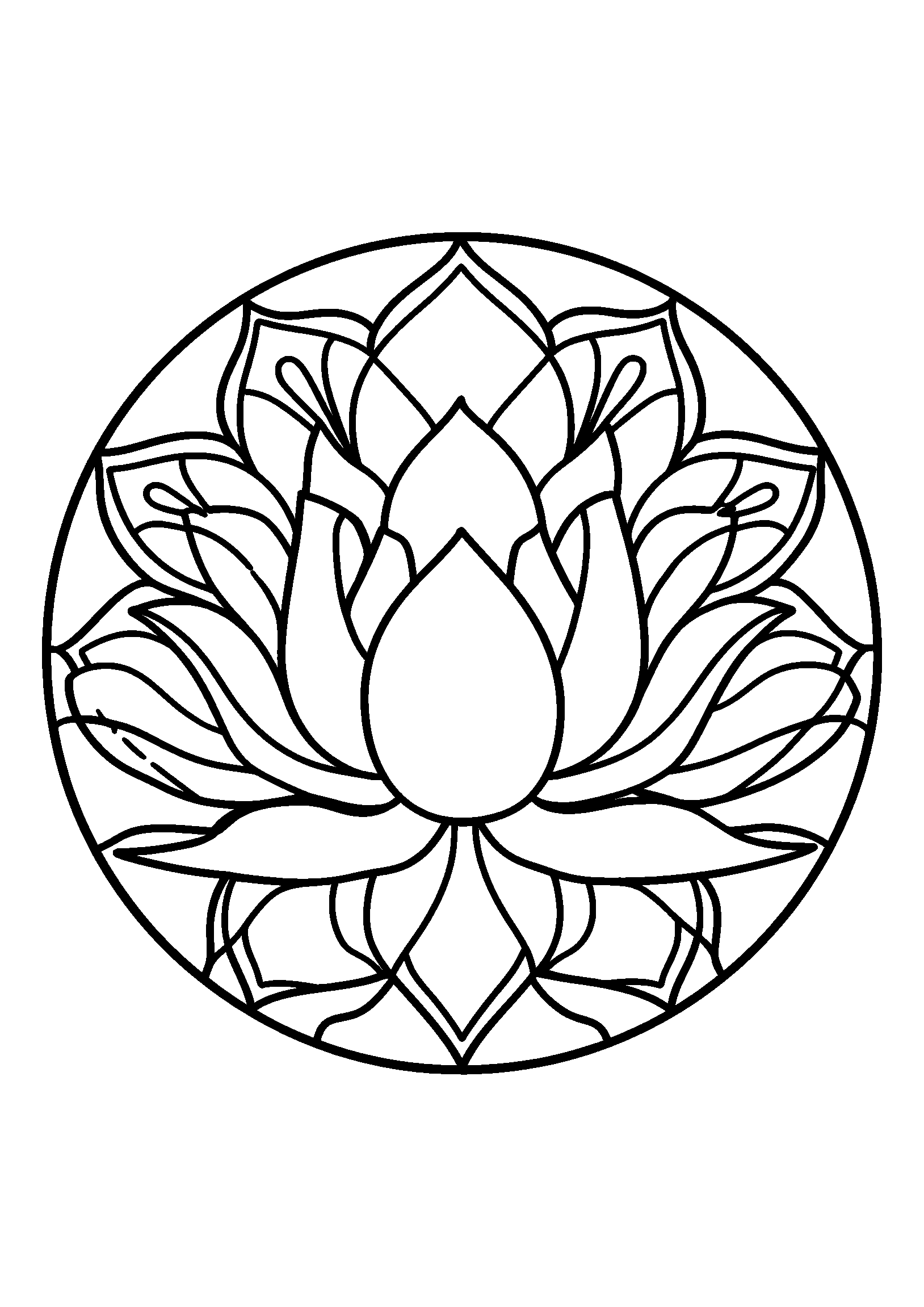 Spiritual Mandala Surrounding a Glowing Lotus Flower coloring page
