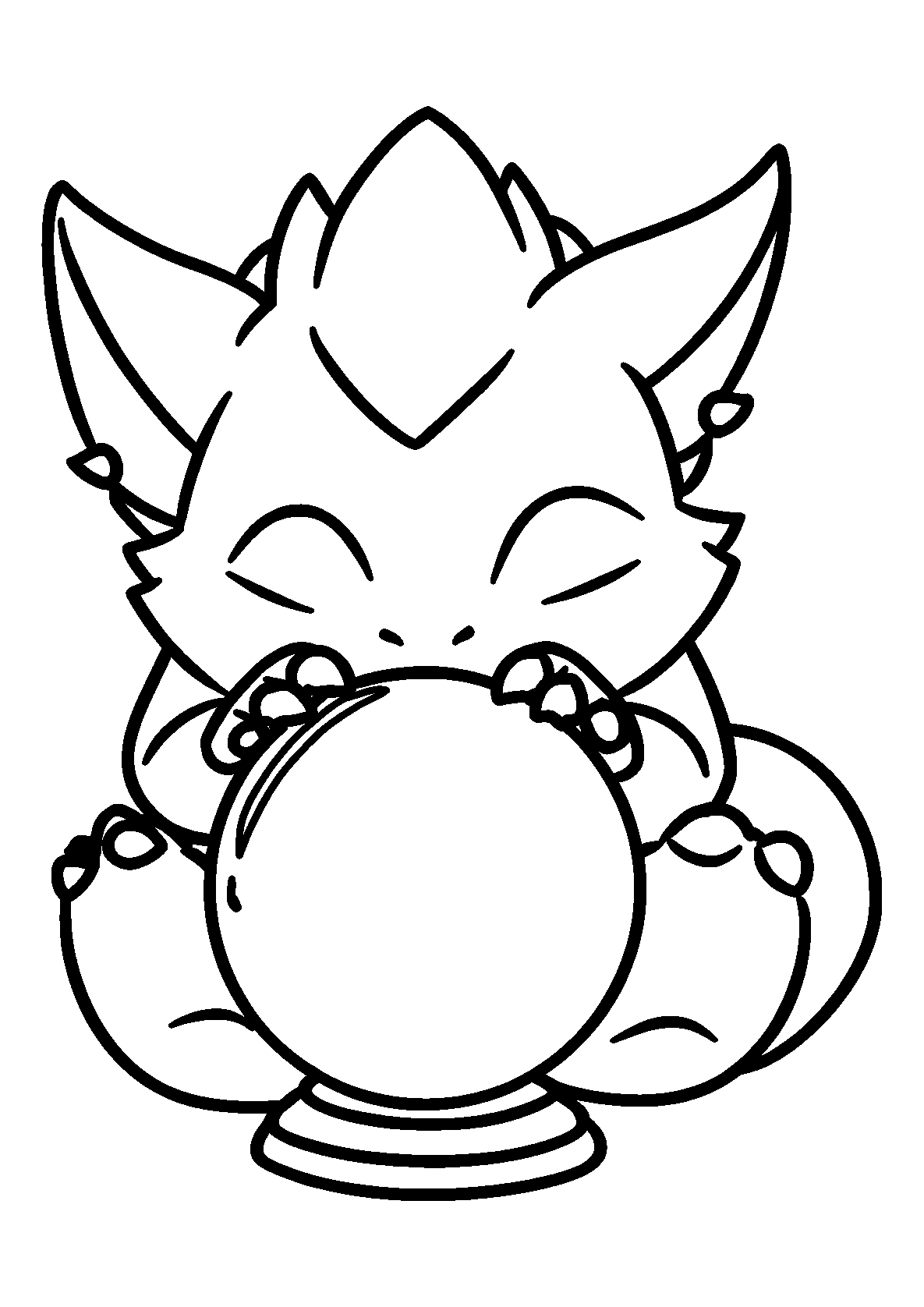 Dragon Peering into a Crystal Ball coloring page