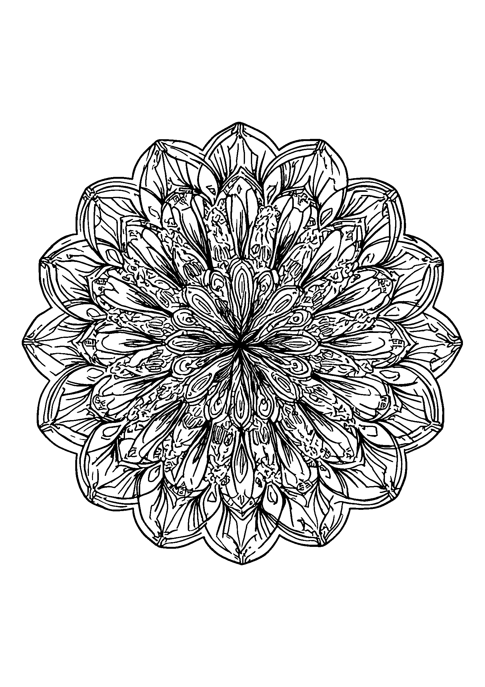 Sports-themed Mandala with Hidden Athletic Elements coloring page