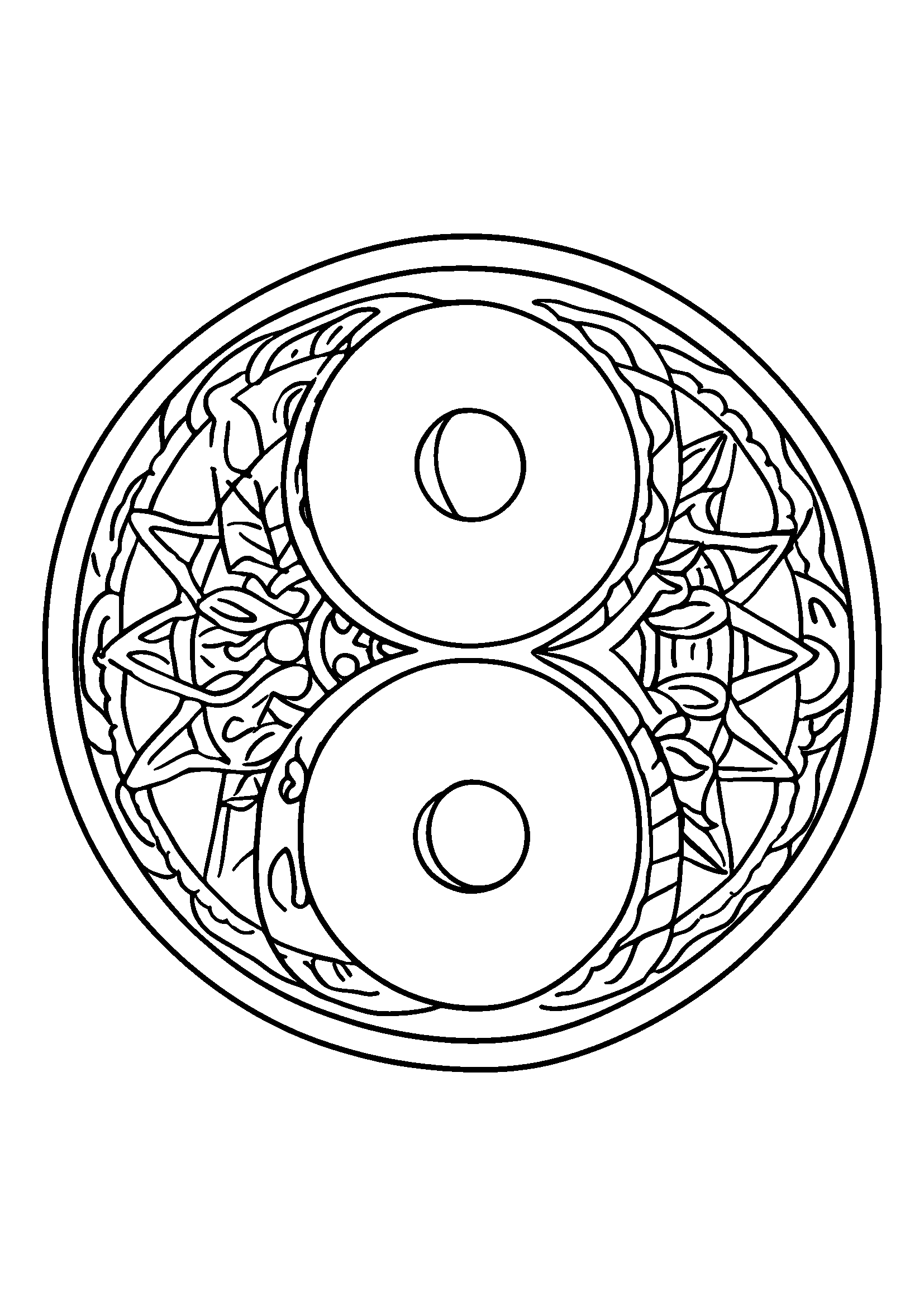 Mandalas Representing Day and Night Balance coloring page